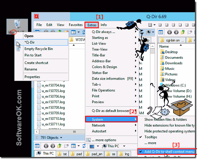 How can I add Q-Dir to system shell context menu