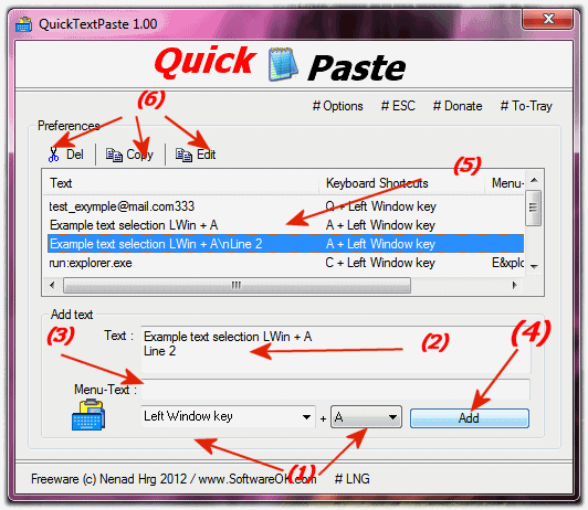 Add keyboard shortcuts for quick text insertion