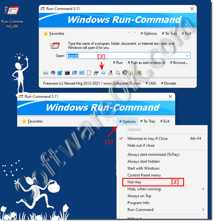 Change the standard run dialog and keyboard shortcut!