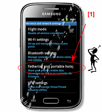 Samsung-Galaxy Settings Tethering and portable Hotspot