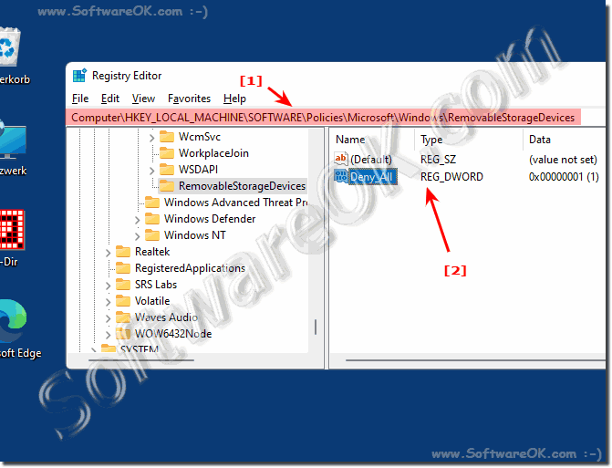 Block access to removable media data carriers under Windows!