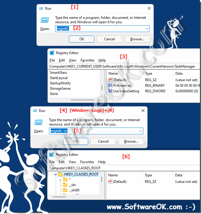 Regedit.exe program commands or arguments on Windows 11, 10, ...?