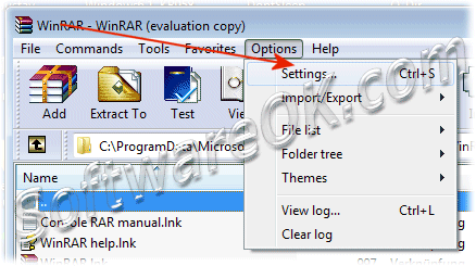 WinRAR Options Settings