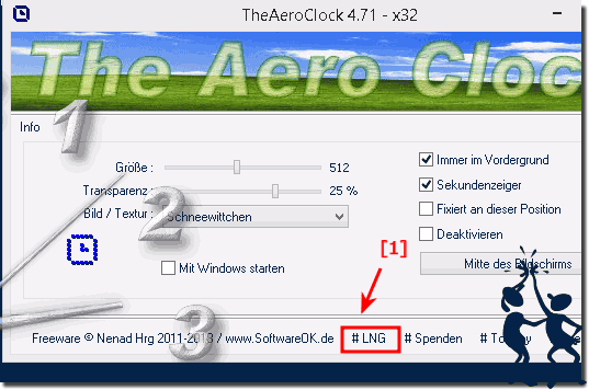 Easy Switch or Change the Language in The Aero Desktop Clock!