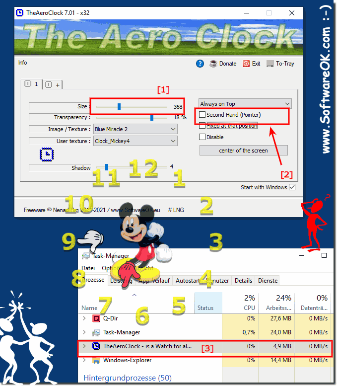 Reduce the CPU load from the desktop clock!