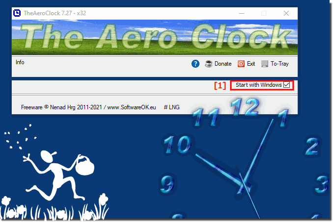 Start the Aero Desktop Clock with Windows,t how to!