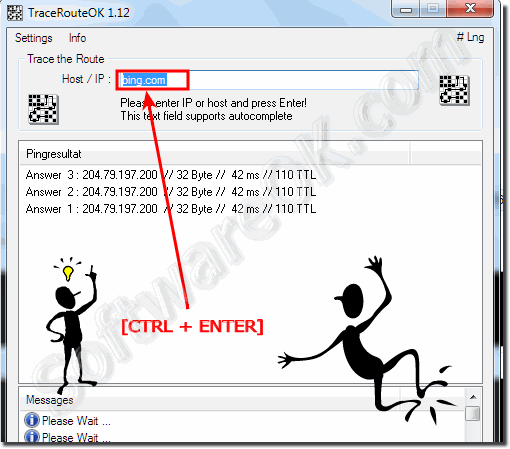 Simple Windows-Ping with TraceRouteOK!