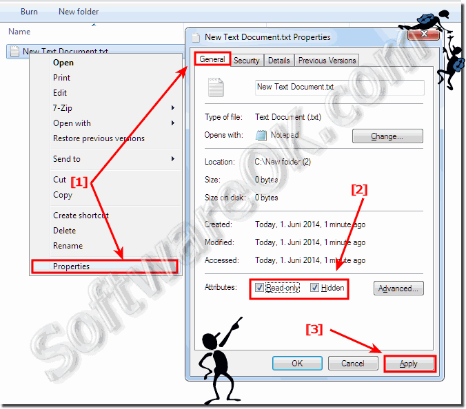 Change Attributes of a file or folder in Windows-7!