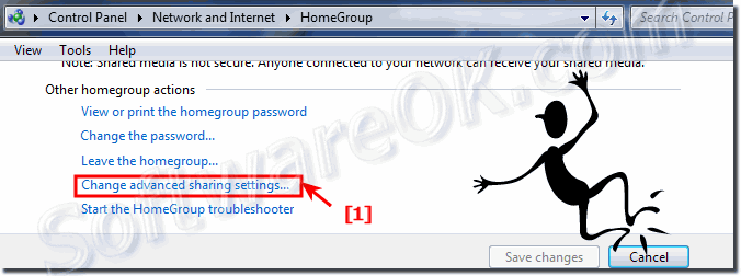 Change advanced sharing settings on Windows-7!