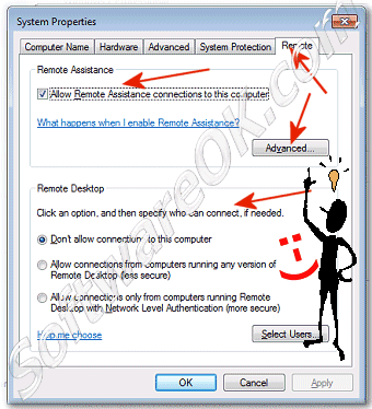 change settings for Remote Desktop in Windows-7