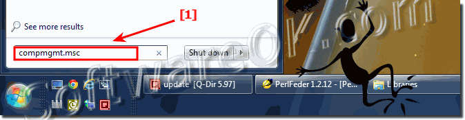 Computer Management in Windows-7 via start search!