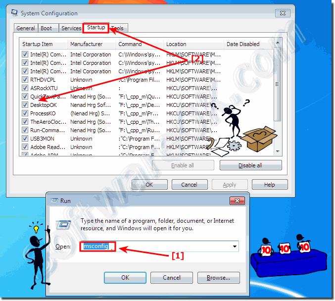 Disable or enable auto startup programs in Windows!