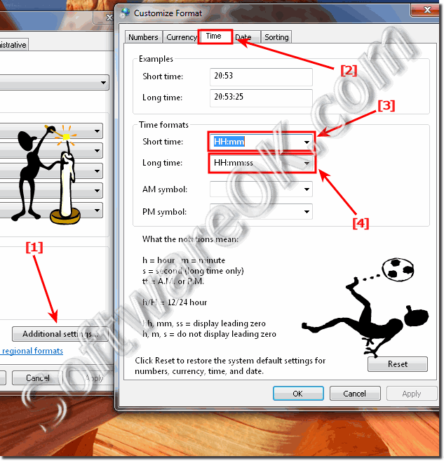 How to change Short date and/or Long date format in Windows-7?