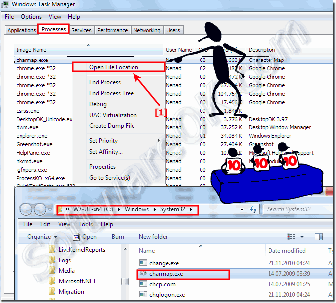 Open Character Map  (charmap.exe) full path in Windows!