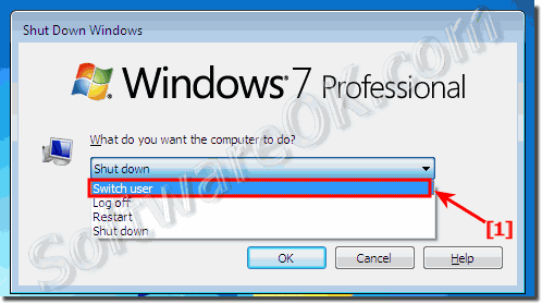 Switch users in windows 7 via Shut-Down Dialog!