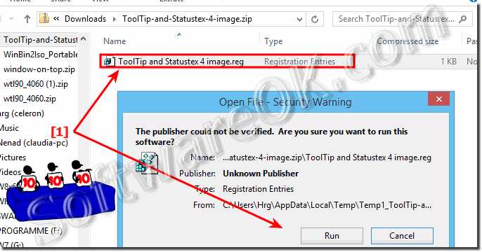 To short Image Tool-Tips on Removable Driver Registry-Script!