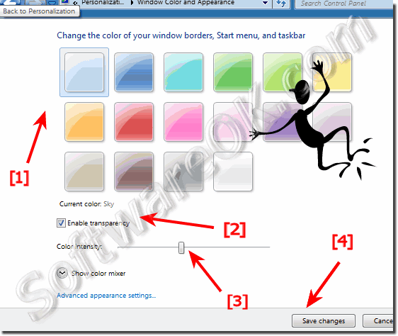 Windows-7 Personalization  of Window Color and Appearance