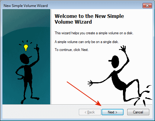 Windows-7 New Simple Volume Wizard!