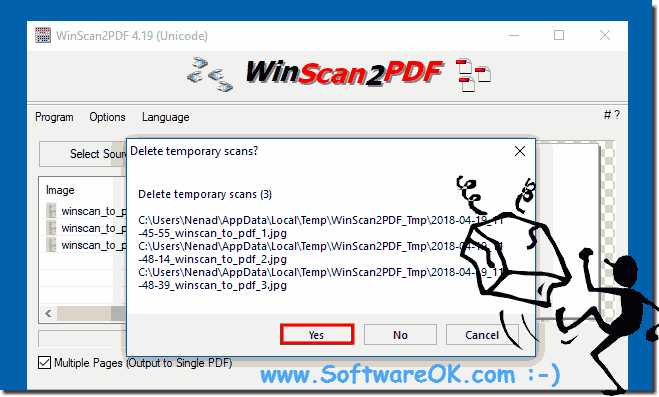 Delete temporary scans Query and Yes!