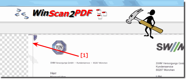 Scanfäche bzw Seitengröße als DIN A4 zu PDF!