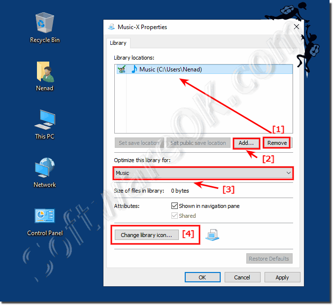 Add directories ergo folder to the library in MS File Explorer on  Windows 10!