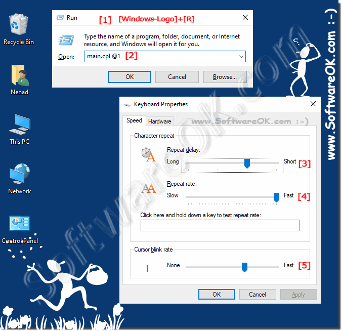 Change keyboard Typing speed on windows 10!