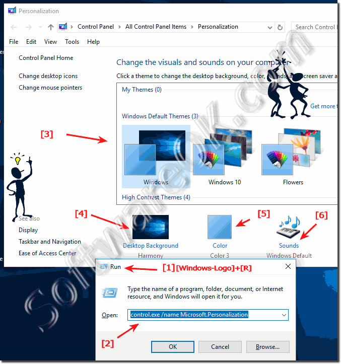 Change the desktop theme and background in Windows-10!