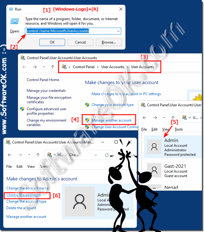 Change user password in Windows 10 over control panel!