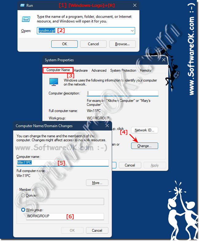 Computer name and working group on Windows 10!