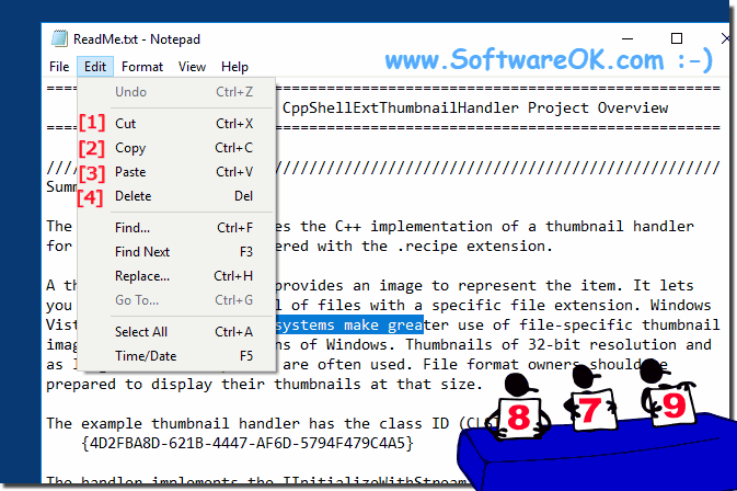 Copy, Cut, Paste  Move Text in Notepad under Windows 10!