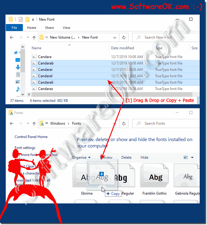 Copy Install fonts on Windows 10!