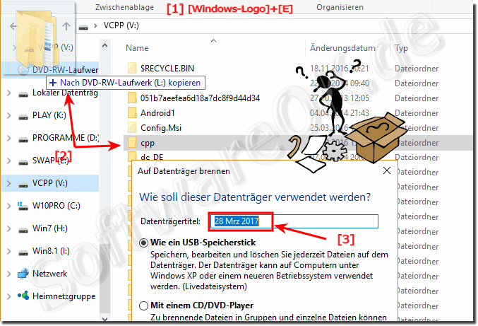 Burn data to a CD or DVD in Windows 10!