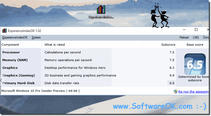 Experience Index, PC rating in Windows-10!