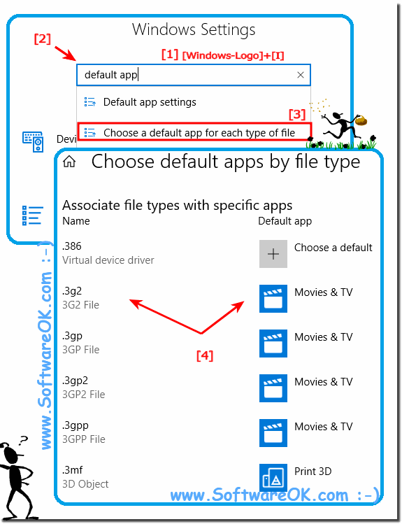 File associations in Windows 10, default apps by file type!