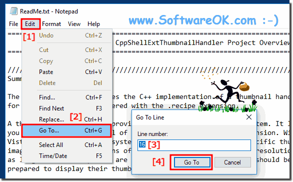 Go-To ergo Jump to Line n Notepad on Windows 10!