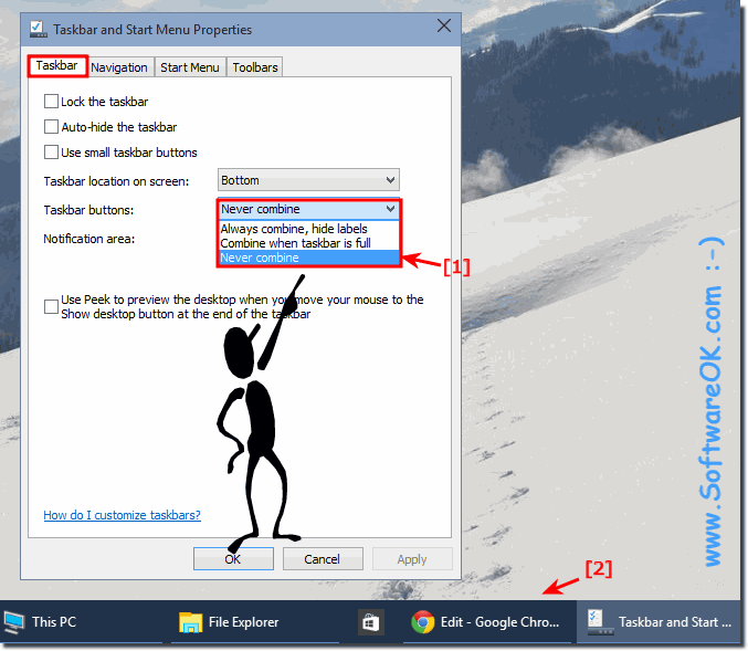 How to show Window-Title in Windows 10 Taskbar!