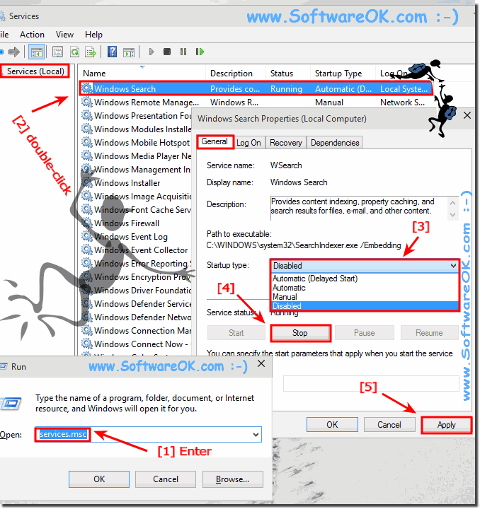 Vista Turn Off Indexing Service