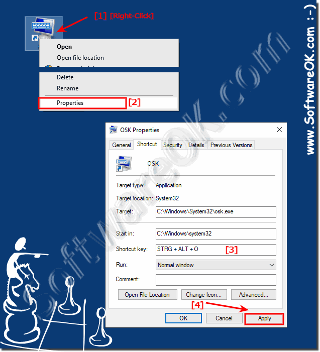 Keyboard shortcut for Virtual on screen keyboard Windows-10!