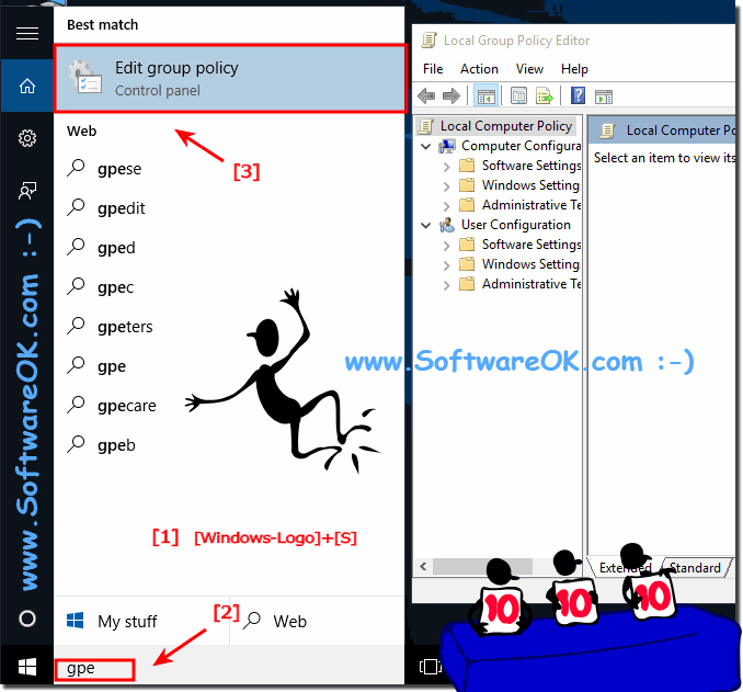 Local-Group-Policy-Editor via Windows-10 Search!