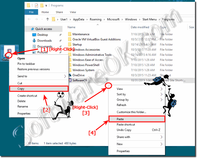 Move Internet Shortcut to the Windows 10 Start!