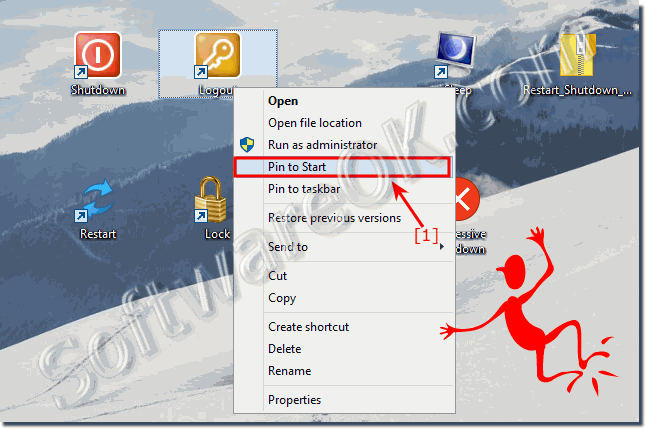 Pin Shutdown-Restart-Lock-Log-Off on Windows-10 start!