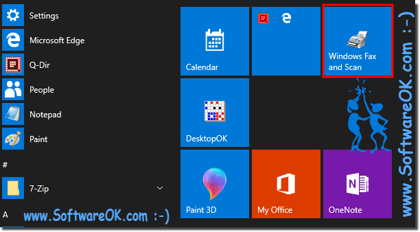 Pin Windows Fax and Scan on Start 4 Tablet-Mode!