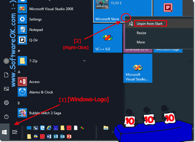 Remove APPs from Windows 10 Start Menu! 
