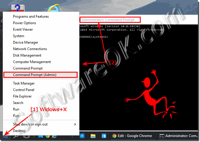 Run Windows 10 command prompt (Admin)!