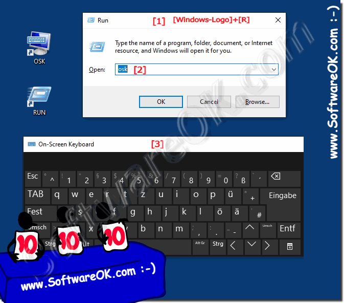 Run on screen keyboard in windows 10!