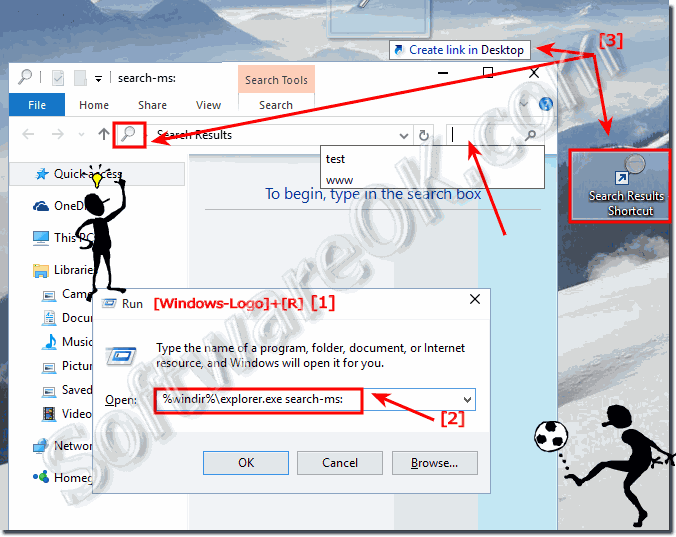 Search-Shortcut on the Windows-10 Desktop!