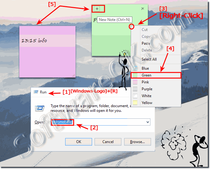 Small sticky notes on the Windows 10 desktop!