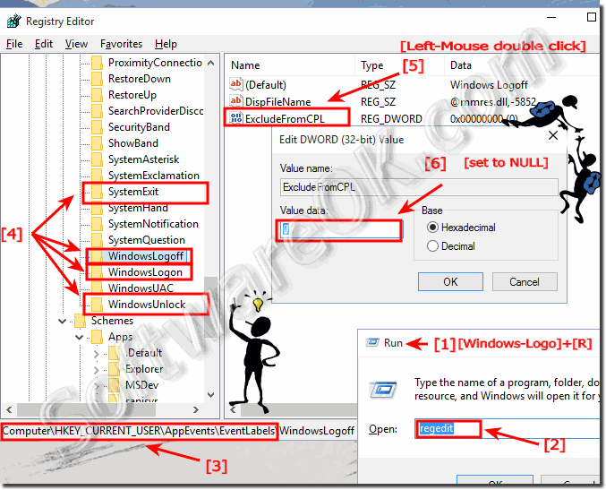 Window 10 Start Sound, Logoff, Logon Registry entry! 