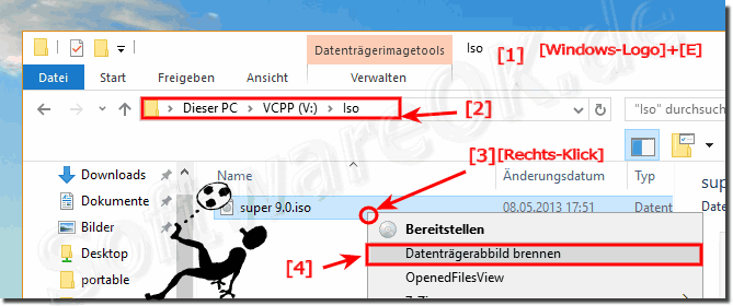 Windows 10 Burn a CD, DVD BluRay from ISO!