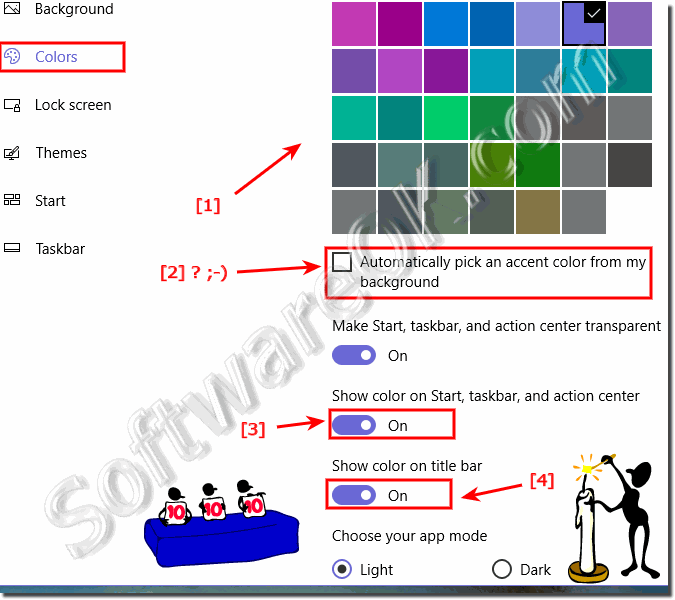 Windows-10 Enable of the Color for Windows-Title-Bar!